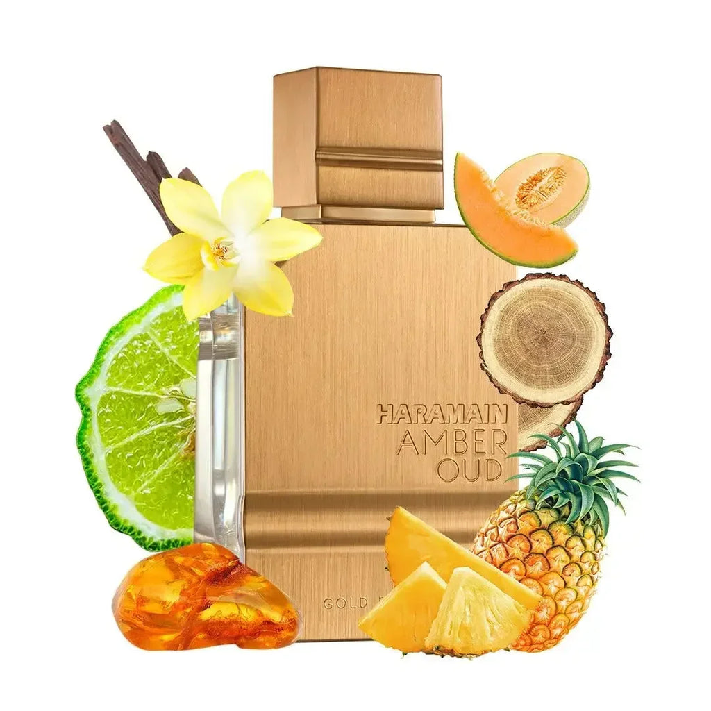 Al Haramain Amber Oud Gold EDP 60ml – Perfume Unisex de Larga Duración con Notas de Ámbar, Vainilla y Oud, Regalo de Lujo