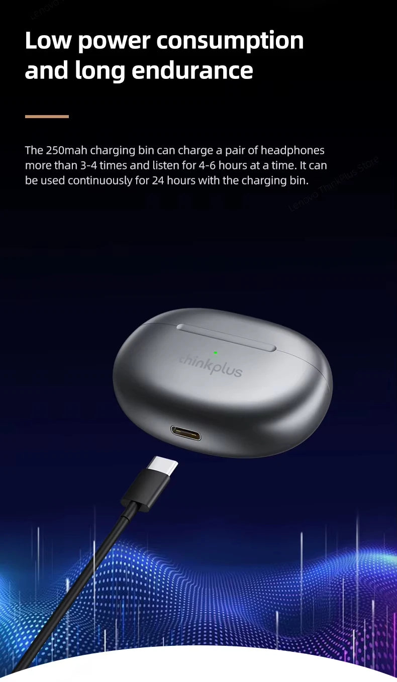 Choice Lenovo LP5 auriculares inalámbricos con Bluetooth, auriculares de música HiFi, Auriculares deportivos impermeables con micrófono, auriculares de negocios