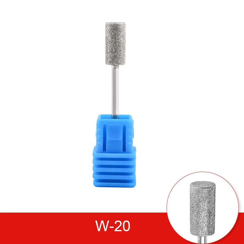 Brocas de cerámica para uñas de diamante, fresa para manicura, limas rotativas para cutículas izquierda y derecha, herramientas de accesorios para uñas DIY