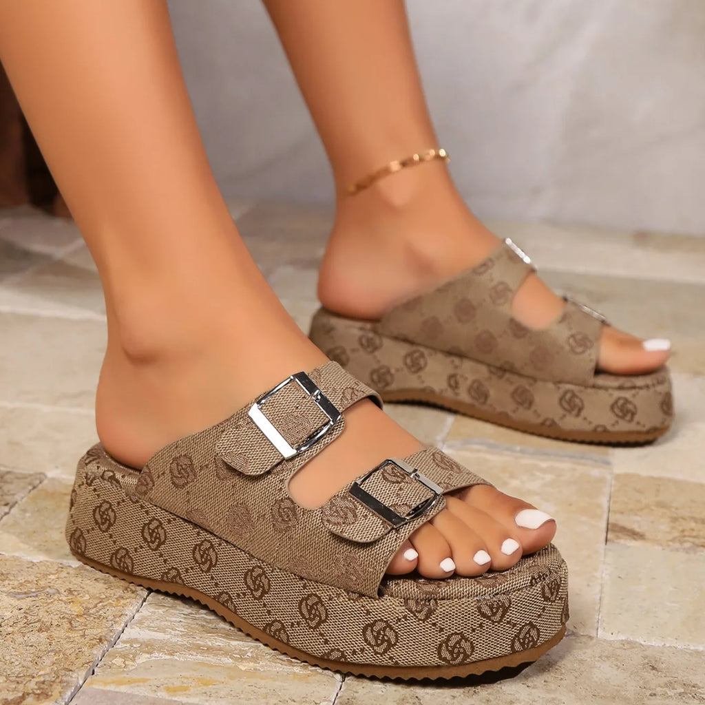 Zapatillas a la moda para mujer, sandalias de plataforma para banquete, fiesta, playa, 2024