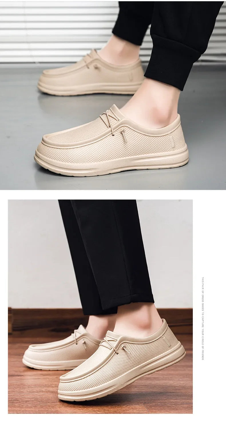 Zapatos de trabajo de cocina para hombre, zapatos de Chef impermeables antideslizantes, zapatos de trabajo informales a la moda para hombre, zapatos de agua para exteriores de talla grande 40-47