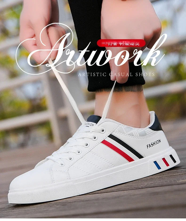 Zapatillas Casuales para Hombre 2026, Nuevas Zapatillas Blancas con Cordones a la Moda, Zapatos Deportivos Cómodos para Estudiantes, Tallas Grandes, Zapatillas Vulcanizadas