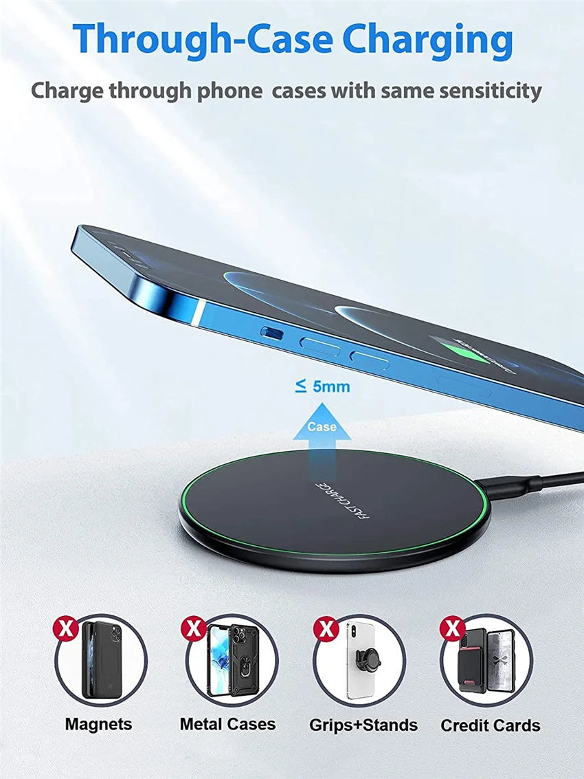 Cargador inalámbrico rápido de 100W, cargadores de teléfono móvil, soporte para iPhone 15, 14, 13, 12 Pro Max 8, estación de carga Samsung Xiaomi