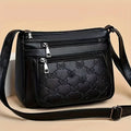 Bolso de Hombro de Moda para Mujer, de Piel Sintética, Gran Capacidad, con Múltiples Bolsillos, Estilo Mamá, Negro, Repujado, para Salidas y Fiestas