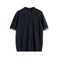 Camiseta Polo de Punto para Hombre CH, con Media Cremallera, Cuello Solapa, Manga Corta, Color Sólido, Casual, de Negocios, Transpirable, para Verano