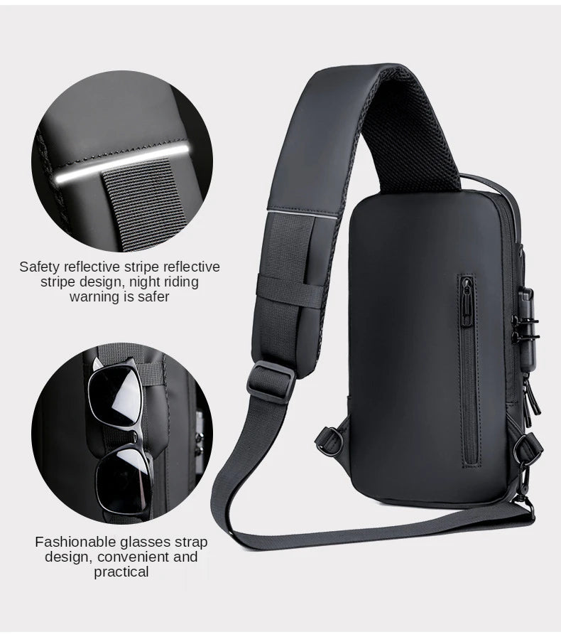 Bolso cruzado de cuero PU para hombre, bandolera clásica antirrobo, bolso de pecho multifuncional, nueva marca de diseñador