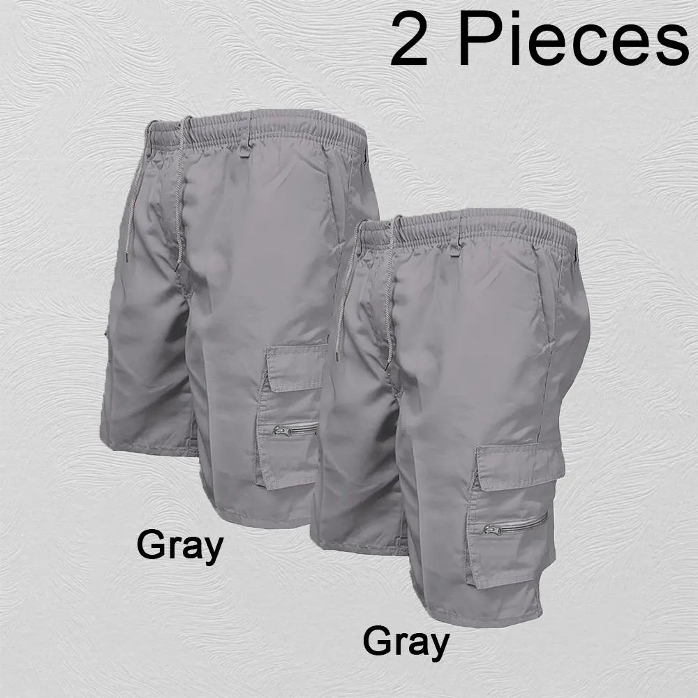 Pantalones cortos Cargo a la moda para hombre, pantalones tácticos para hombre, pantalones deportivos informales con bolsillos grandes, pantalones con paneles Cargo de talla grande para hombre