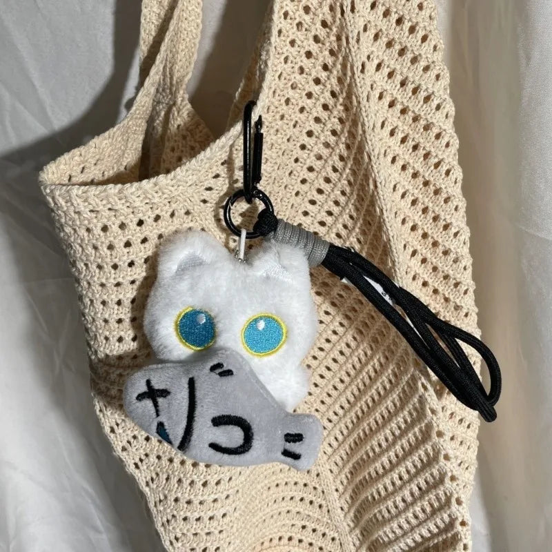 Accesorios para Llaveros de Coche, Adorable Peluche de Gato Negro, Juguete de Peluche, Colgante para Bolso, Amuletos para Mujeres, Parejas, Regalo Kawaii