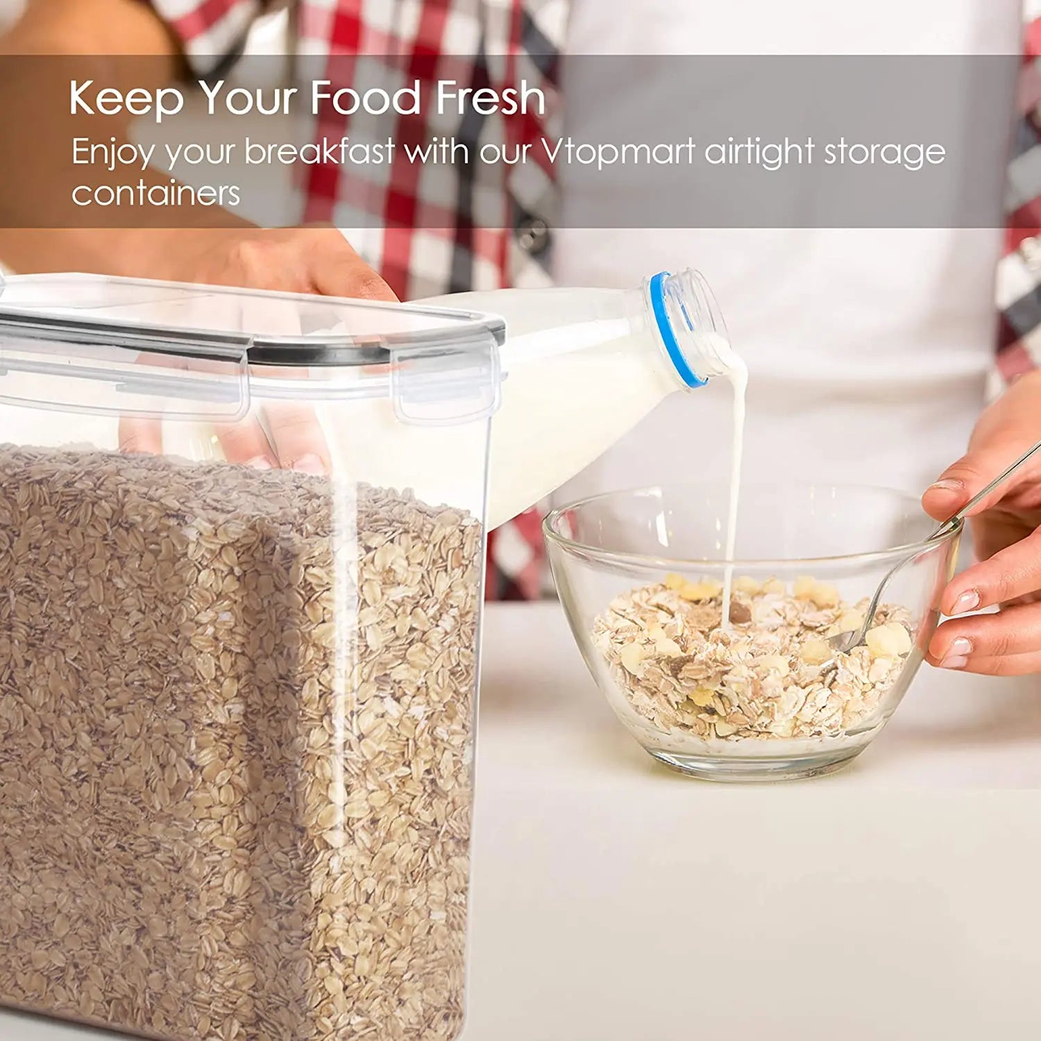 Juego de almacenamiento de contenedores de cereales de 2/3/4 (2,5 L 84 oz), contenedores herméticos de almacenamiento de alimentos para organización de cocina y despensa, cereales