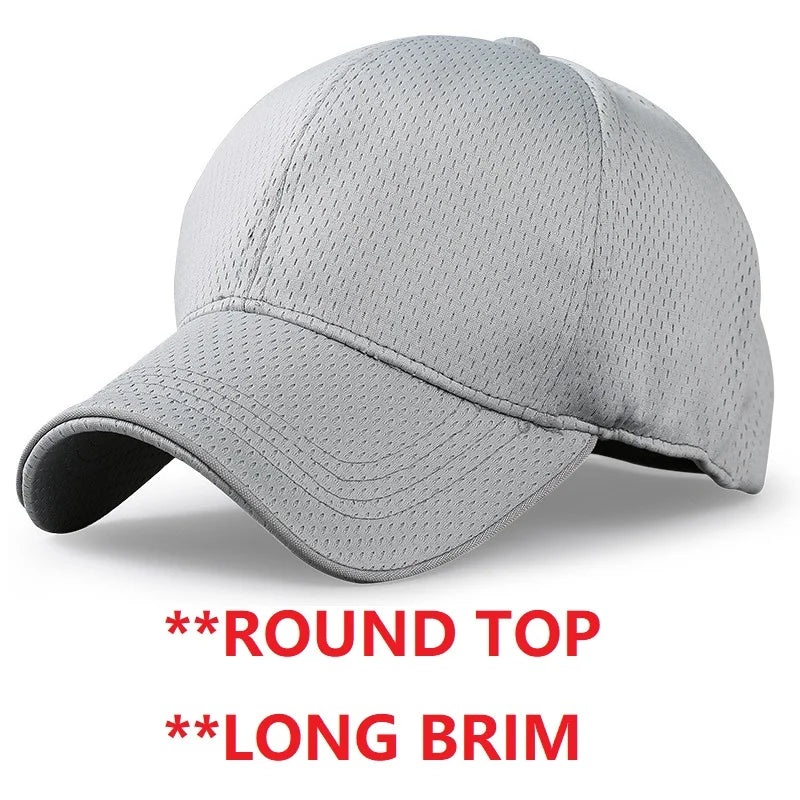 Gorra de béisbol de malla de verano de talla grande de cabeza grande para hombres y mujeres gorra transpirable de camionero ajustable para deportes al aire libre correr