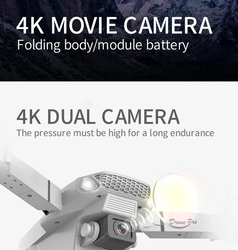 Dron plegable inteligente E88 Pro, compatible con conmutación de cámara simple/doble, calidad de imagen de 4K + disparo gran angular, WiFiDirect Real-Tim