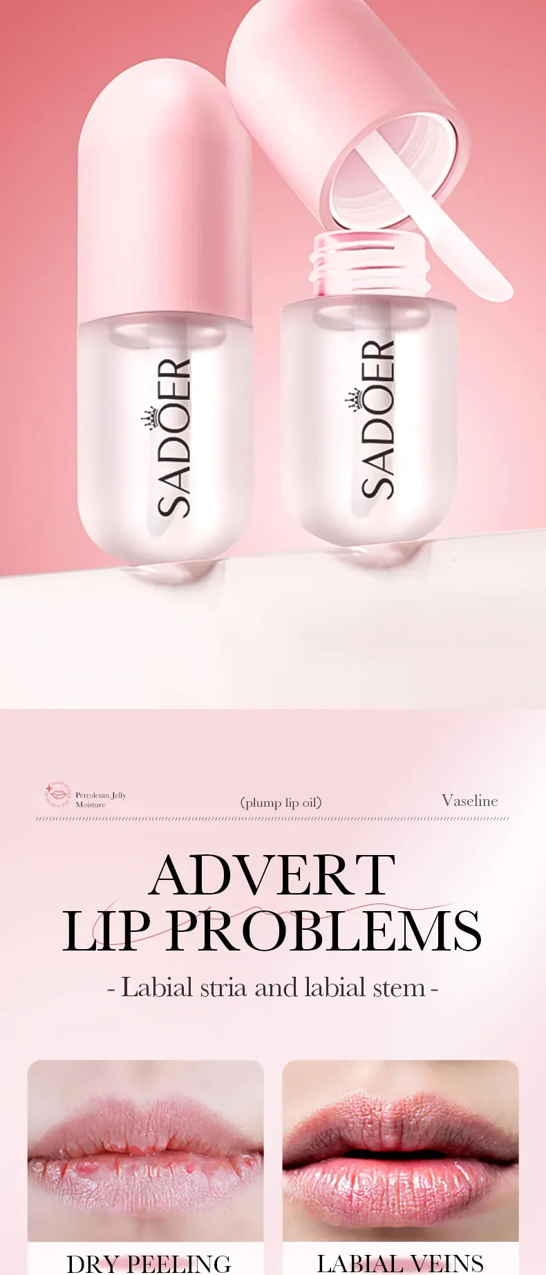 Aceite esencial para rellenar los labios, cuidado de los labios Sexy instantáneo, nutritivo, antiarrugas, hidratante, brillo de labios carpante definitivo, suero, cosméticos