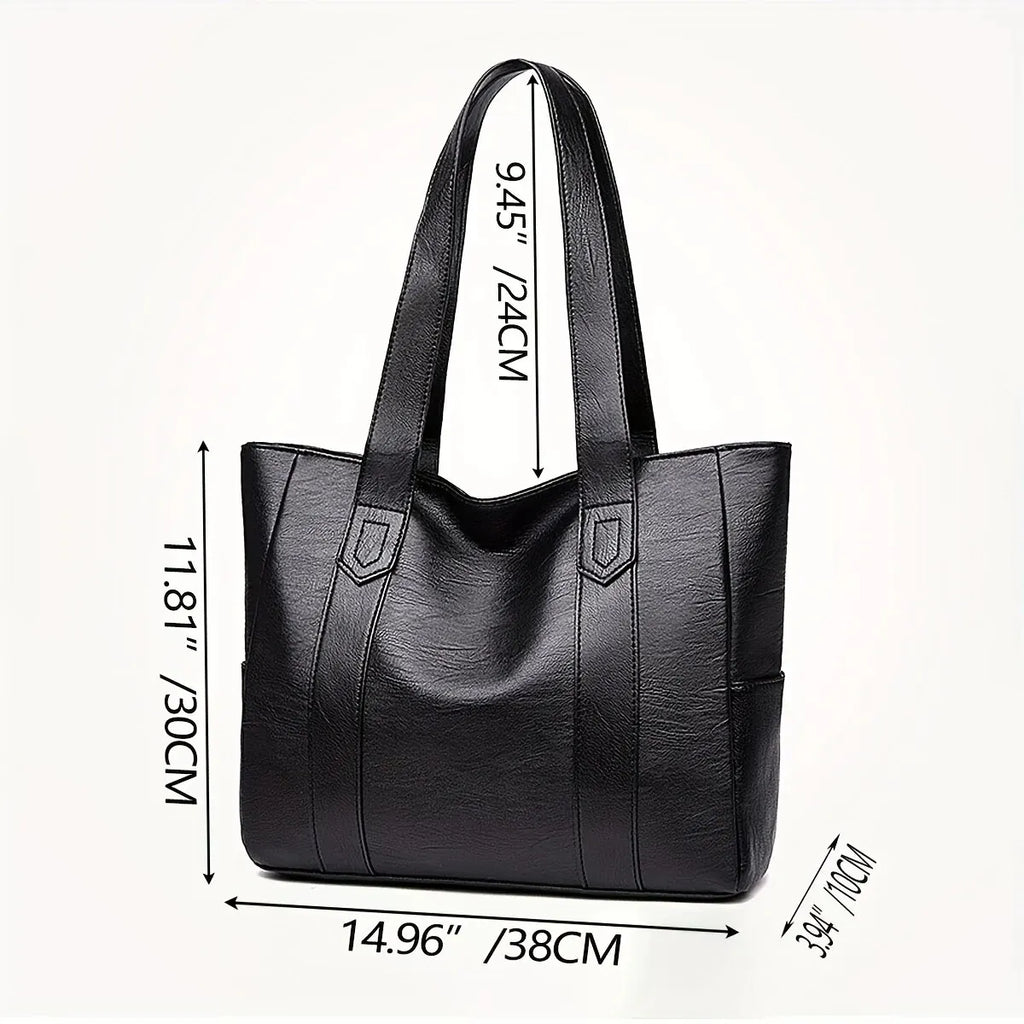 Bolso de mano vintage de gran capacidad, bolso de hombro vegano retro, bolso casual de mujer para ir al trabajo