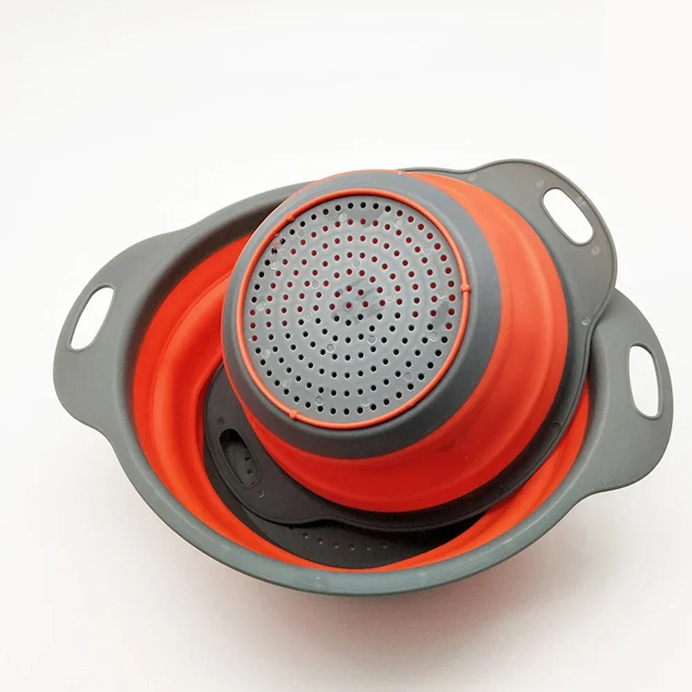 Escurridor plegable redondo, cesta de lavado de frutas y verduras, colador plegable, escurridor plegable, herramienta de almacenamiento de cocina