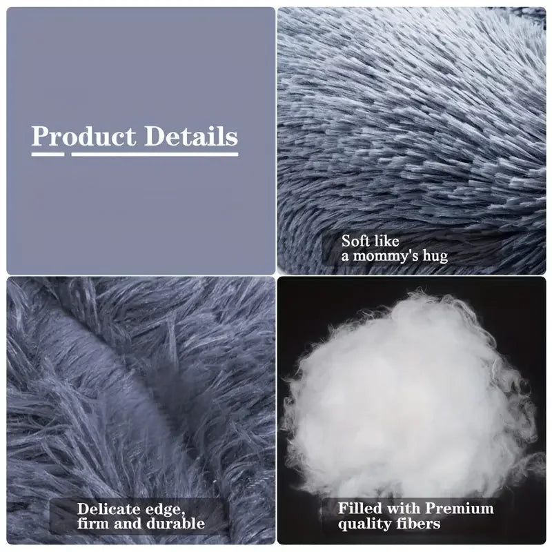 Cama redonda para perros, cama cálida de invierno para gatos, cesta de felpa para perros, cama lavable para mascotas, sofá para perros pequeños, medianos y grandes