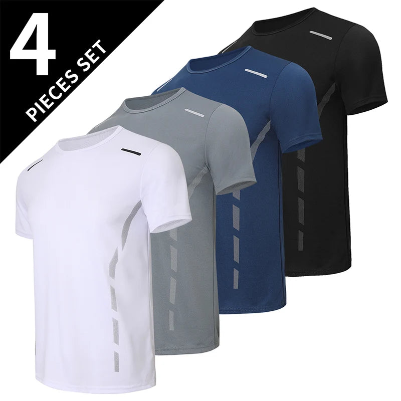 1/4 Uds. Camiseta deportiva de secado rápido de verano para hombre, camiseta holgada y cómoda de manga corta estampada a la moda para adolescentes, camiseta Joker para correr y Fitness