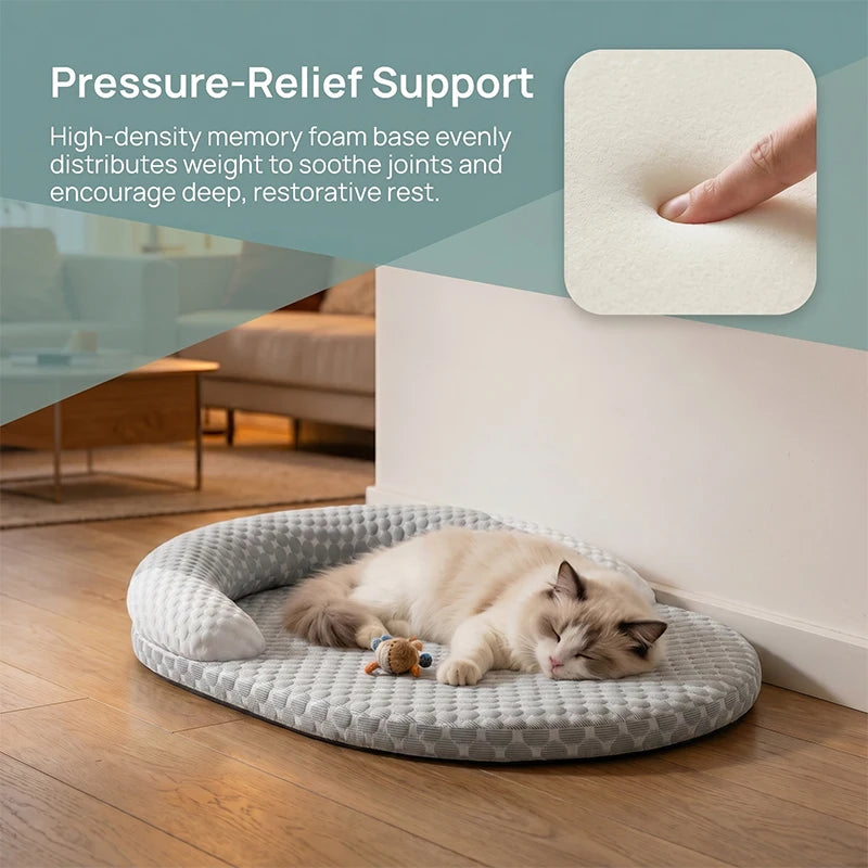 Cama refrescante para perros, colchoneta de seda helada para gatos, nido ovalado para mascotas, almohadilla transpirable de disipación de calor para perros pequeños, medianos y grandes, y gatos.