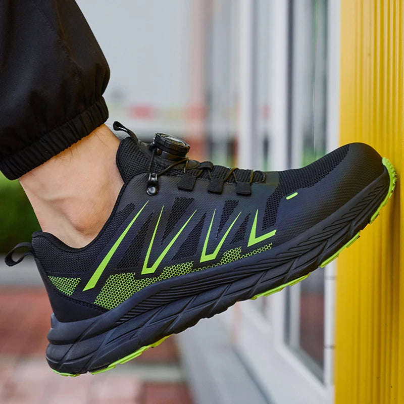 Zapatos de Seguridad de Moda para Hombre, Zapatos de Trabajo con Puntera de Acero, Protección Anti-aplastamiento y Anti-pinchazos, Zapatos Funcionales de Construcción, Botas de Trabajo para Hombre