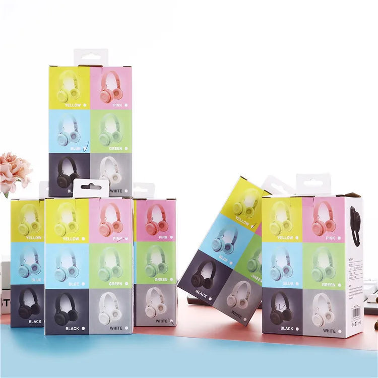 Y08 Auriculares inalámbricos Bluetooth Macaron auriculares estéreo con diadema para juegos con micrófono Gamer Girl regalo para tableta móvil