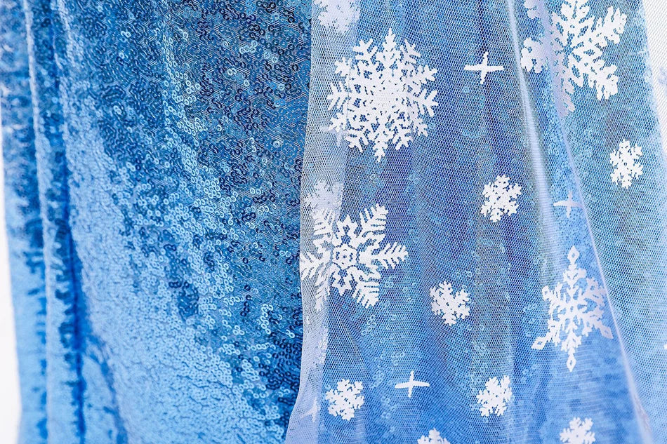 Vestido de Elsa para niñas, disfraz de Reina de la nieve, vestido de princesa para niños, Cosplay, fiesta de cumpleaños, ropa para niños, trajes de Carnaval y Pascua