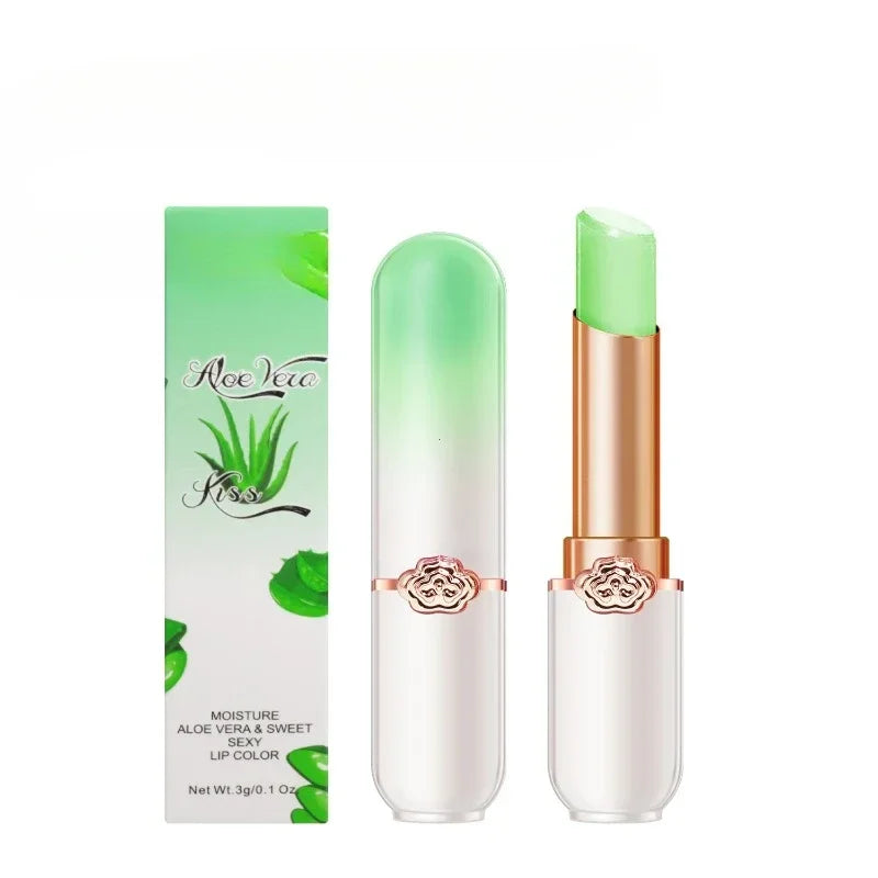 Bálsamo labial de Color melocotón, lápiz labial con cambio de temperatura de cristal, brillo de labios hidratante de larga duración, maquillaje, cuidado de labios, cosmético de reparación