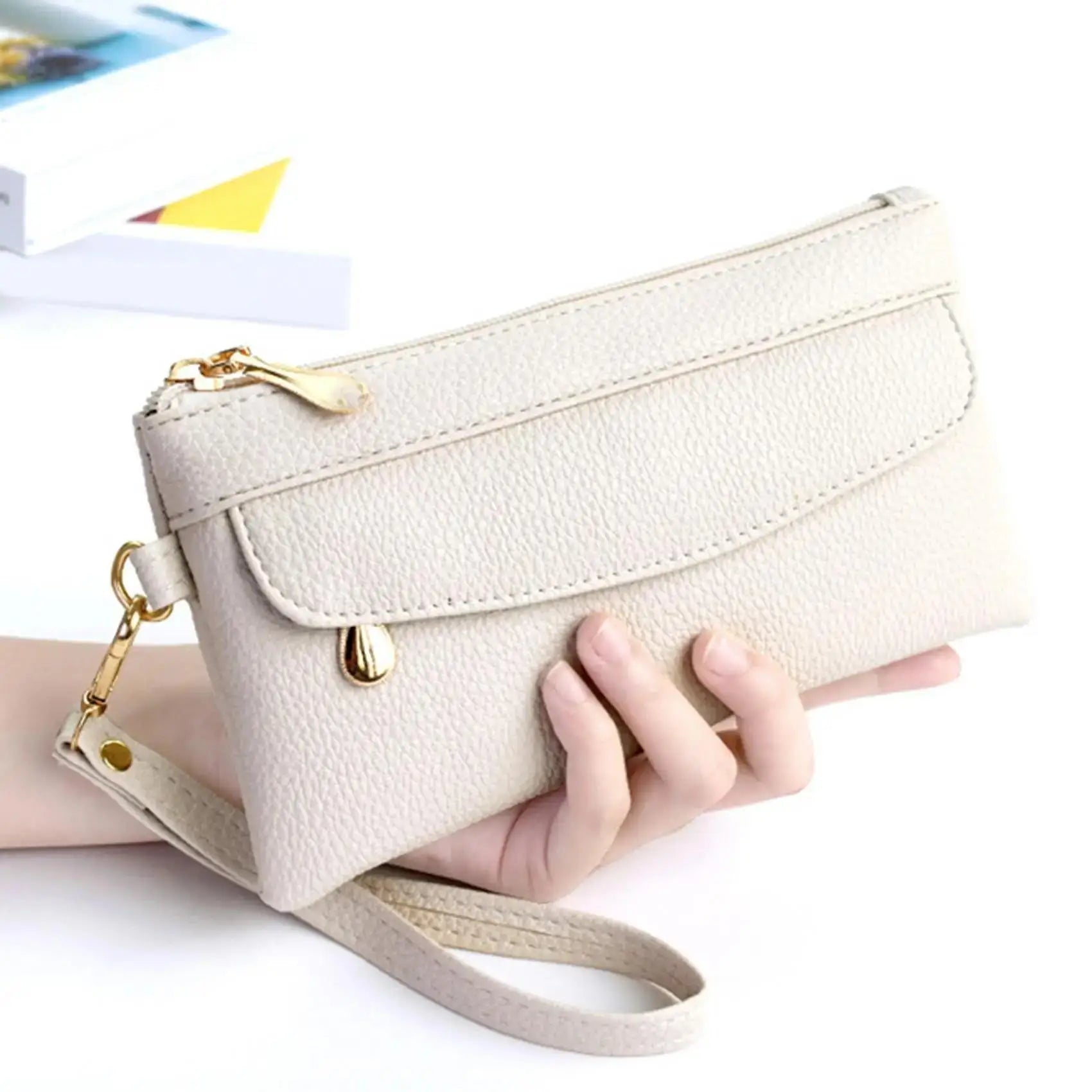Nuevo Carteras de Pu para mujer, monederos a la moda con Cremallera larga, monedero para mujer, monedero