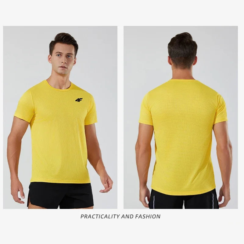 Camiseta de entrenamiento de ejercicio de verano para hombre, camiseta de manga corta transpirable de secado rápido de alta calidad, camisetas de baloncesto para gimnasio y maratón