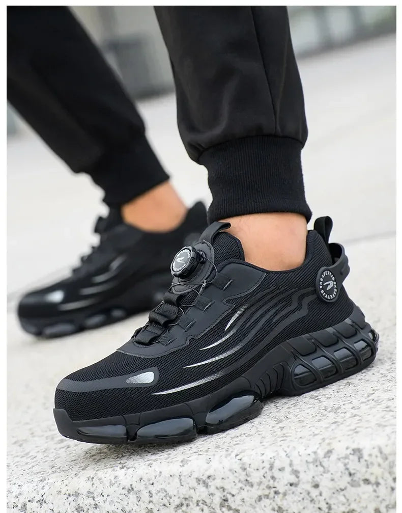 Nuevos zapatos de seguridad para el trabajo, talla 36-48 para mujeres y hombres, zapatillas de deporte con punta de acero para hombres, botas antideslizantes ligeras y transpirables impermeables, trabajo para hombres