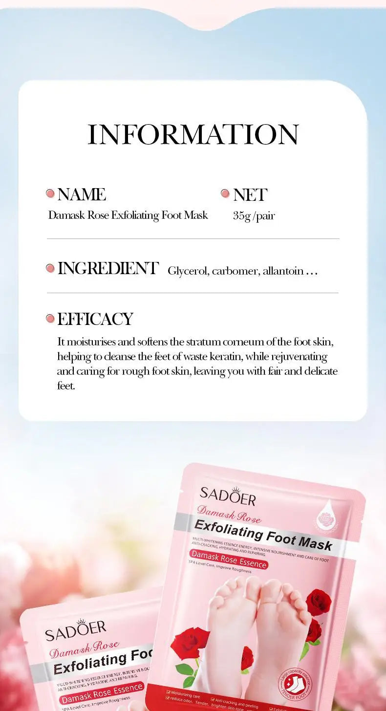 3 pares SADOER mascarilla de lavanda para pies mascarilla exfoliante de pies hidratante antienvejecimiento pies pedicura exfoliante pies cuidado de la piel