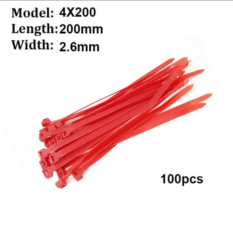 100 piezas negro 4x200 cable anillo de fijación reutilizable cable Zip Ties de pulgadas reciclable desmontable