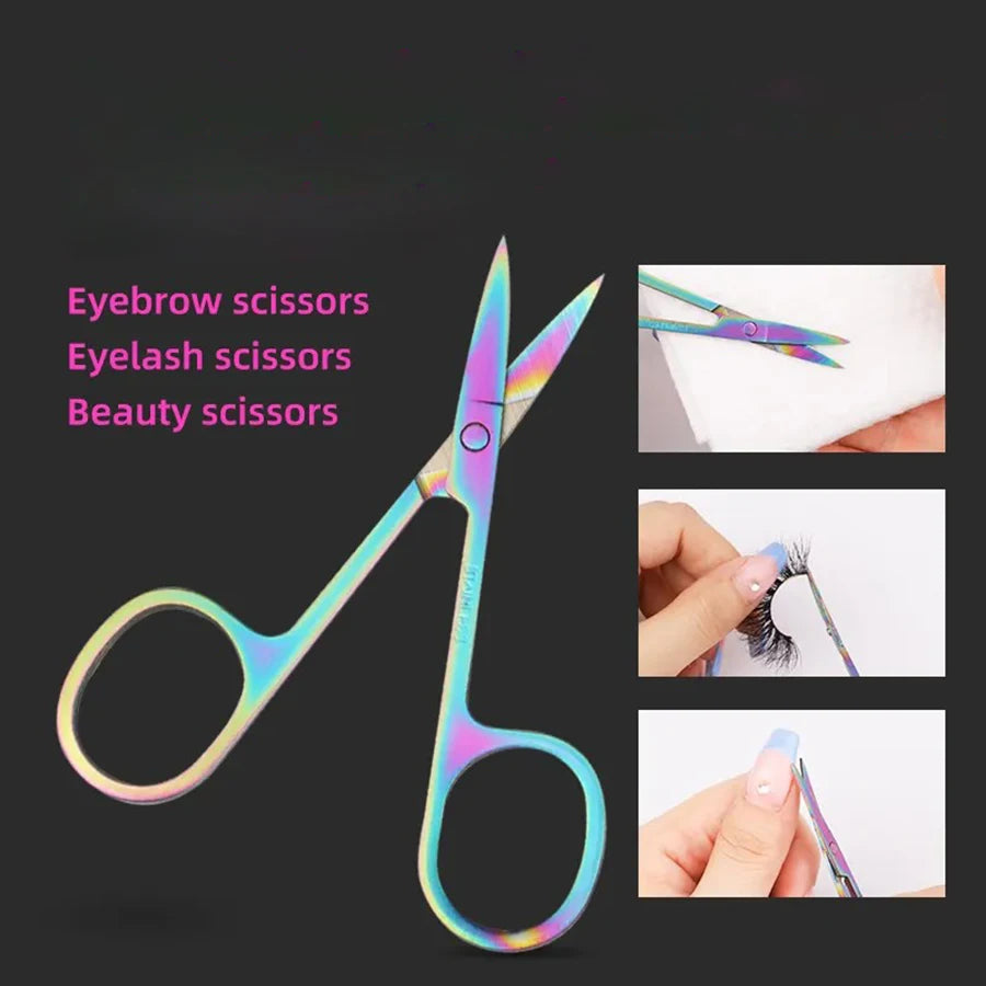 1 Uds tijeras multiusos para Barba pequeña tijeras para cejas herramienta de recorte colorida para uñas y cutículas