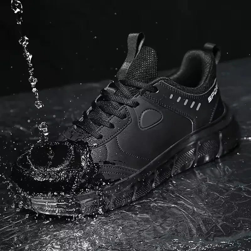 Zapatos de trabajo impermeables para hombre, zapatillas ligeras, cómodas, antideslizantes, absorbentes de golpes, tenis informales para exteriores, zapatos de moda
