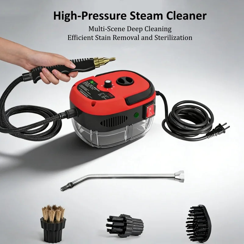 Limpiador a vapor de alta presión de 110V con múltiples boquillas, vaporizador portátil de mano para limpieza de azulejos de cocina, coche y baño.