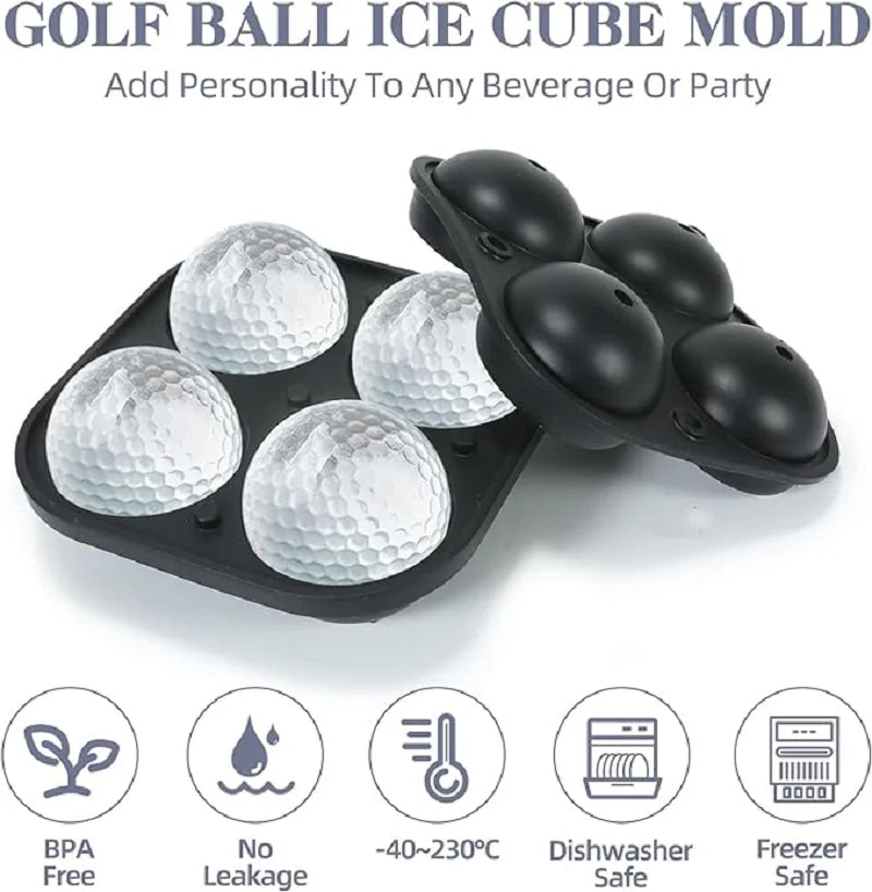 Bola de hielo de silicona para Golf, molde redondo para whisky, especial 4, rejilla de hielo para Golf, herramientas de cocina, molde de hielo reutilizable para whisky, moldes para hielo