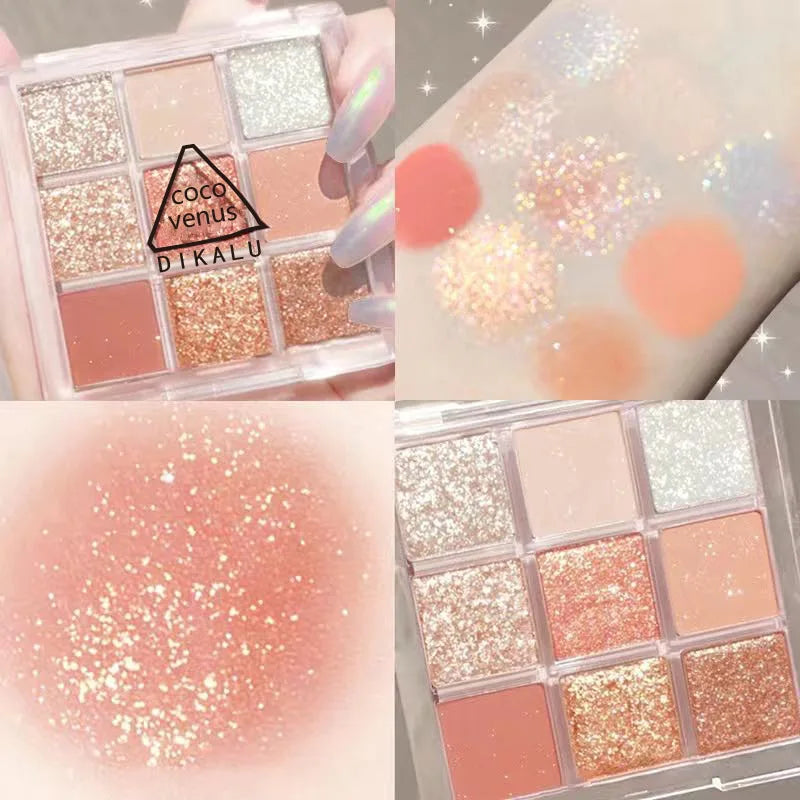 DIKALU-paleta de sombras de ojos, nueva paleta de sombra de ojos, Oh Rosy Nine Palace Grid, enfoque automático, baja saturación, polvo de humo, placa de rosa, primavera y verano