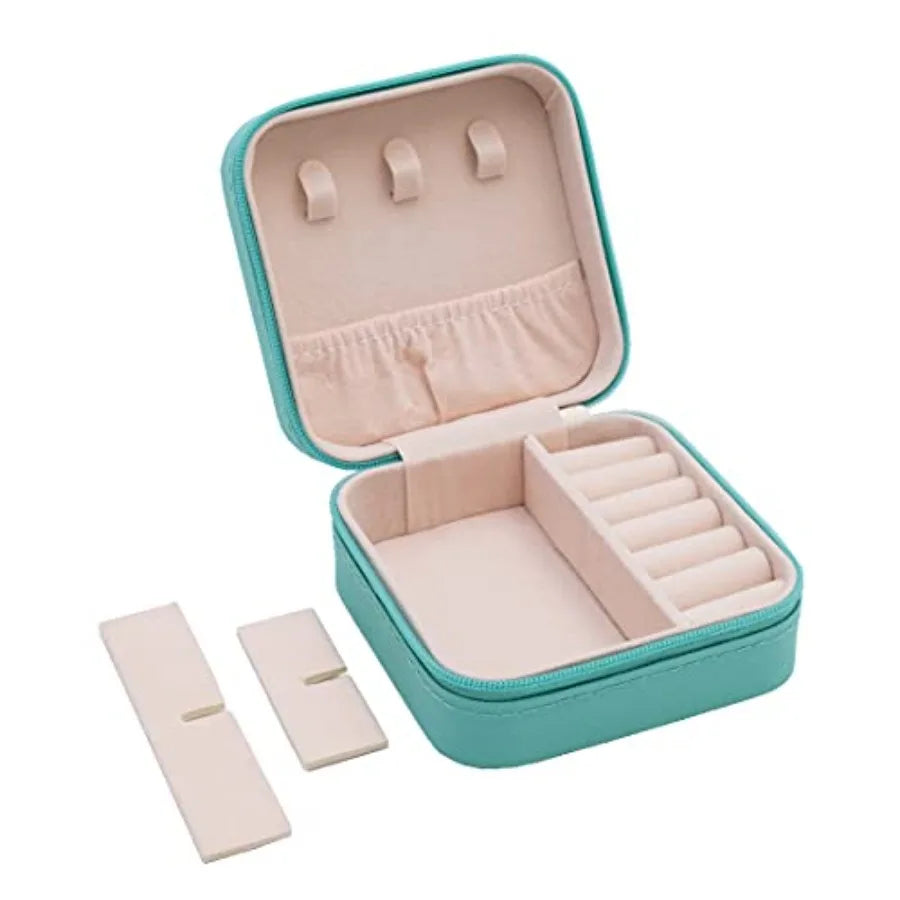 Mini estuche de viaje para joyería, pequeño organizador de joyas portátil, caja de almacenamiento portátil para anillos, pendientes, collares, regalos