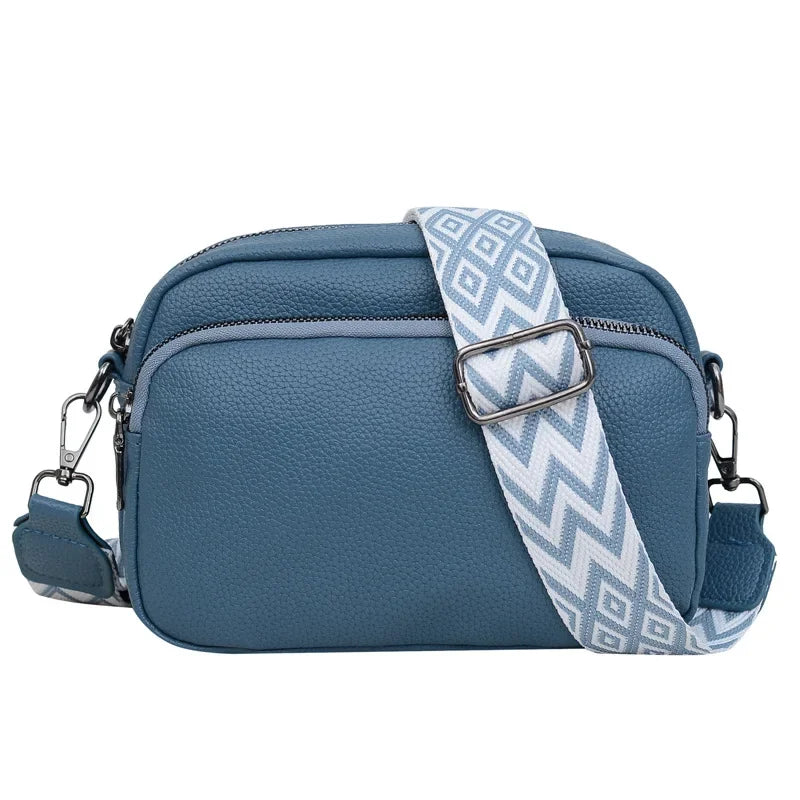 Bolso cruzado para mujer, diseño de moda espacial múltiple, gran capacidad, Material PU, bolso de hombro ligero