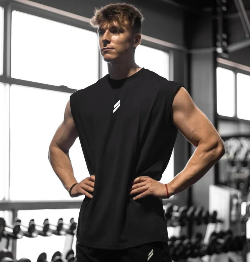 Camiseta sin mangas para hombre, camiseta de culturismo y Fitness de secado rápido, chaleco de baloncesto a la moda para hombre, camiseta sin mangas de gimnasio transpirable de malla para verano para hombre