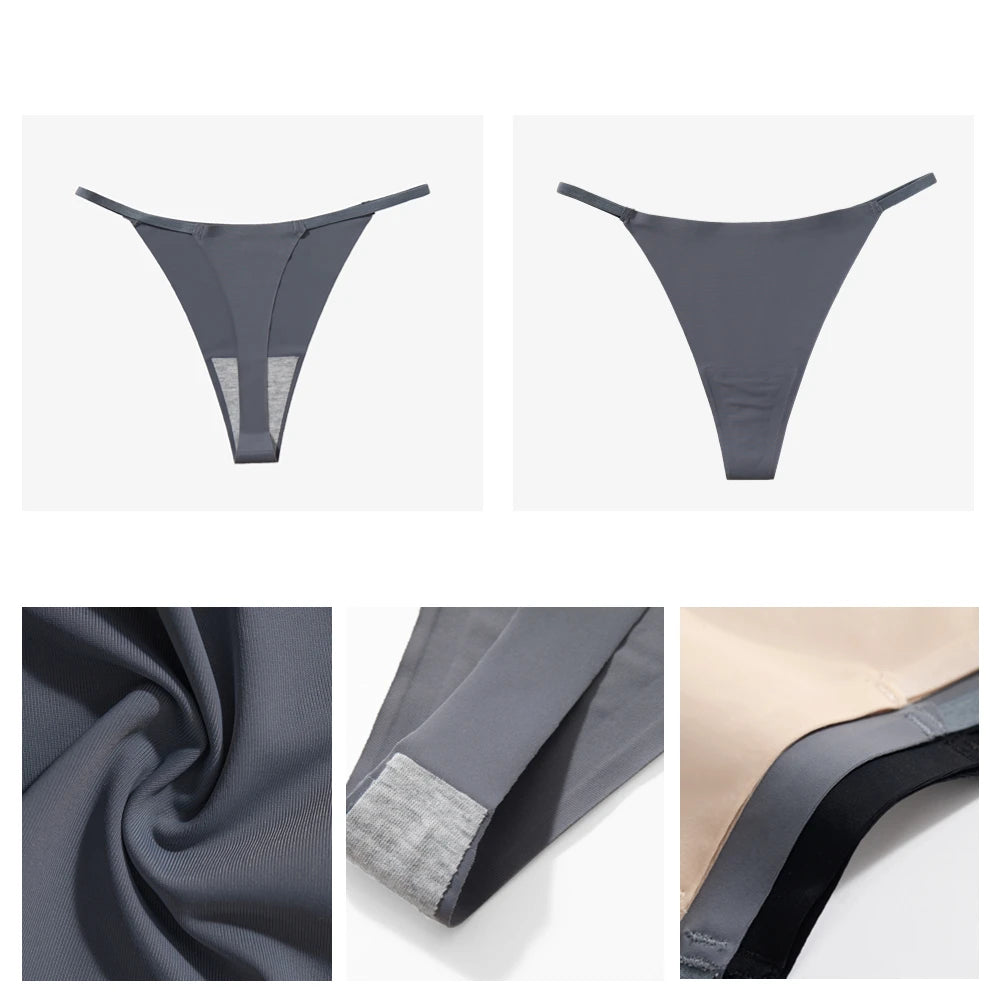Giczi-bragas tipo Tanga para mujer, ropa interior sin costuras, lencería Sexy, bragas de Bikini para mujer, tangas XXL de talla grande