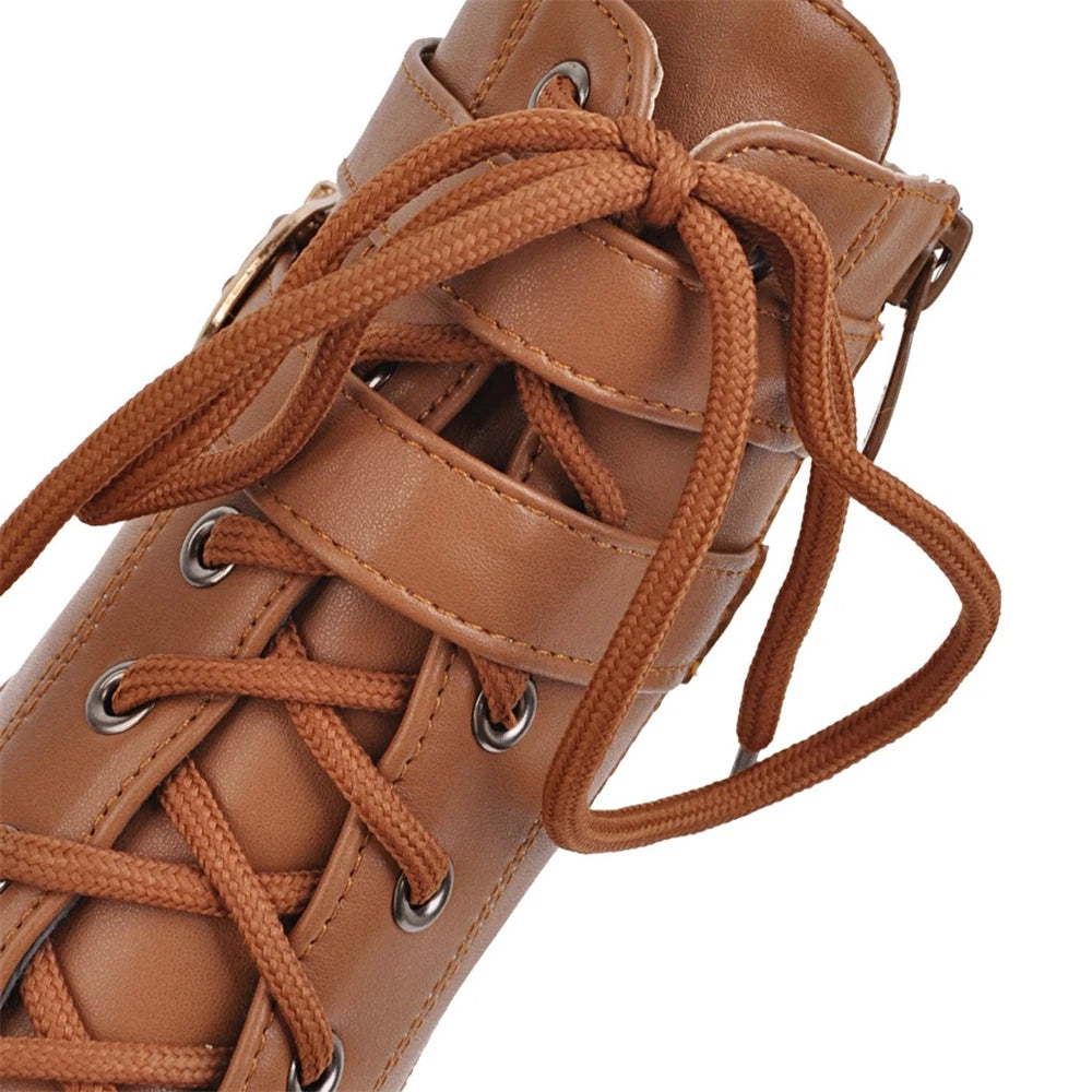 Zapatos de mujer Botas de moto Otoño Invierno Botas de mujer 2025 Botas de tobillo elegantes para mujer Plataformas de tacón alto Botas sexis con hebilla blanca