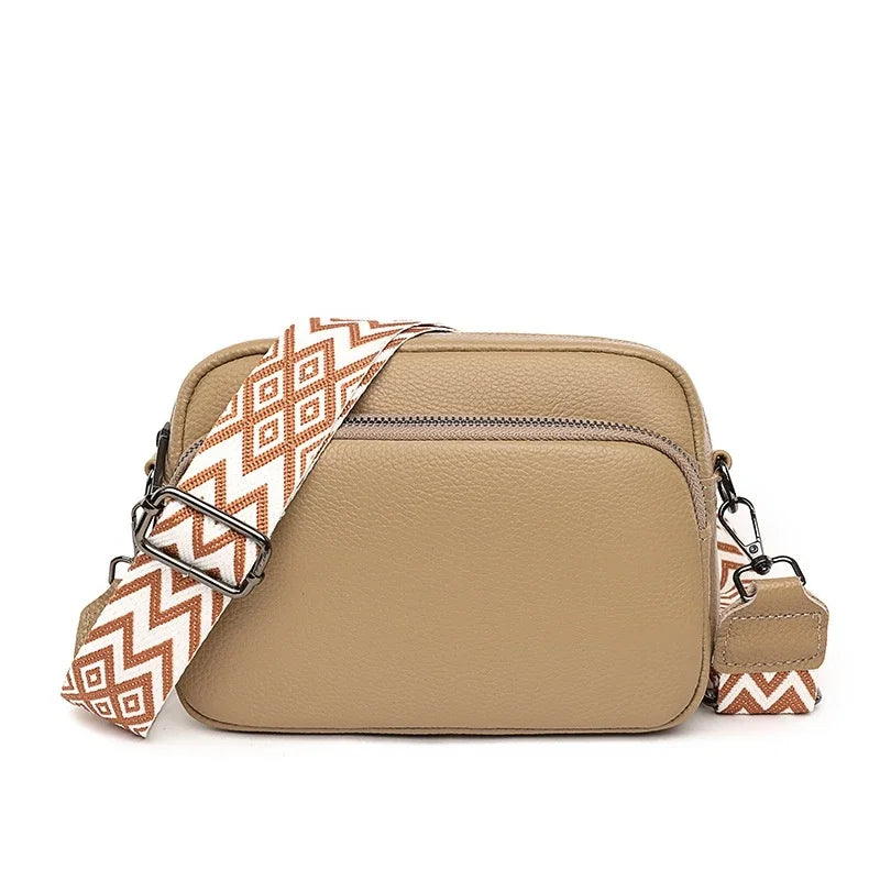 Bolso cruzado para mujer, diseño de moda espacial múltiple, gran capacidad, Material PU, bolso de hombro ligero