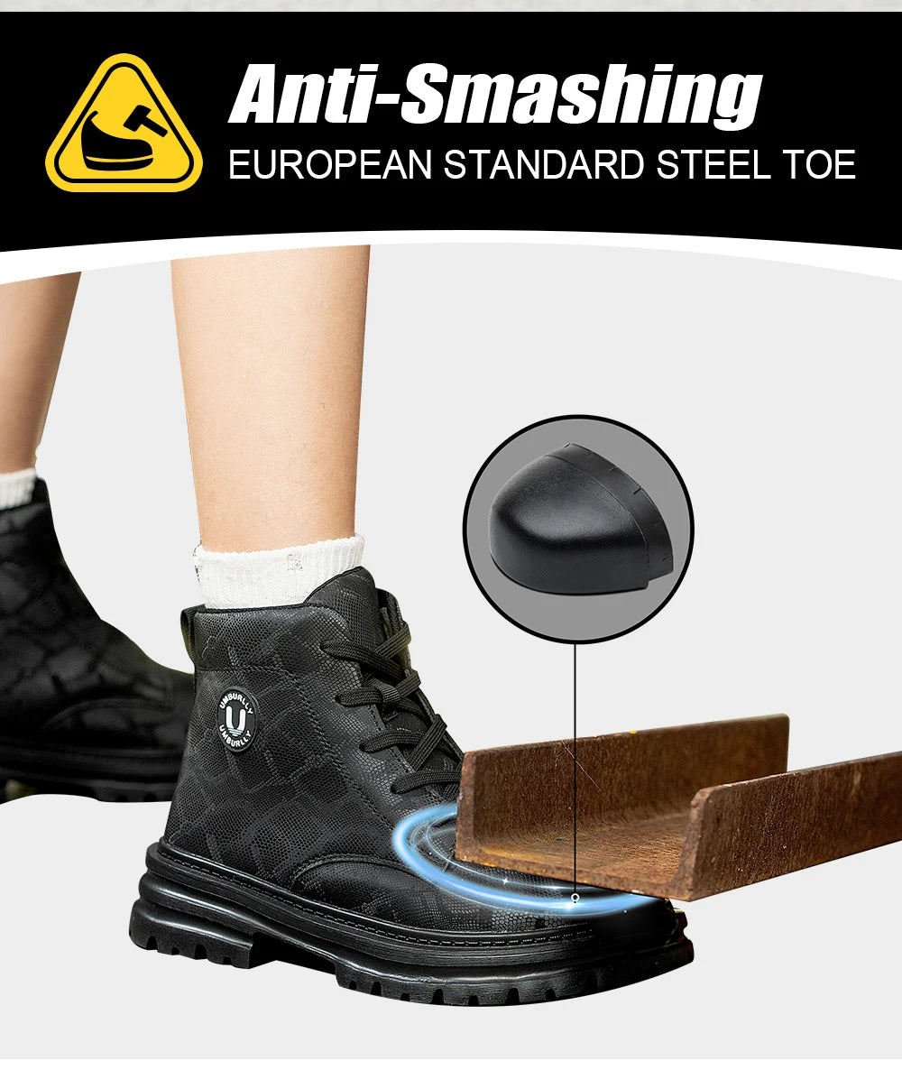 Botas de Trabajo de Seguridad con Punta de Acero para Mujer, Antiaplastamiento, Antipinchazos, Antideslizantes, Zapatos Deportivos Cómodos, Calzado de Seguridad Laboral