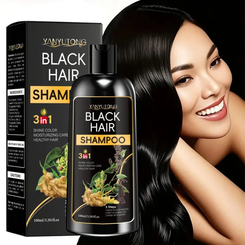 Champú tricolor de cúrcuma 3 en 1, champú nutritivo color tratado fórmula suave, a base de plantas, color beige claro