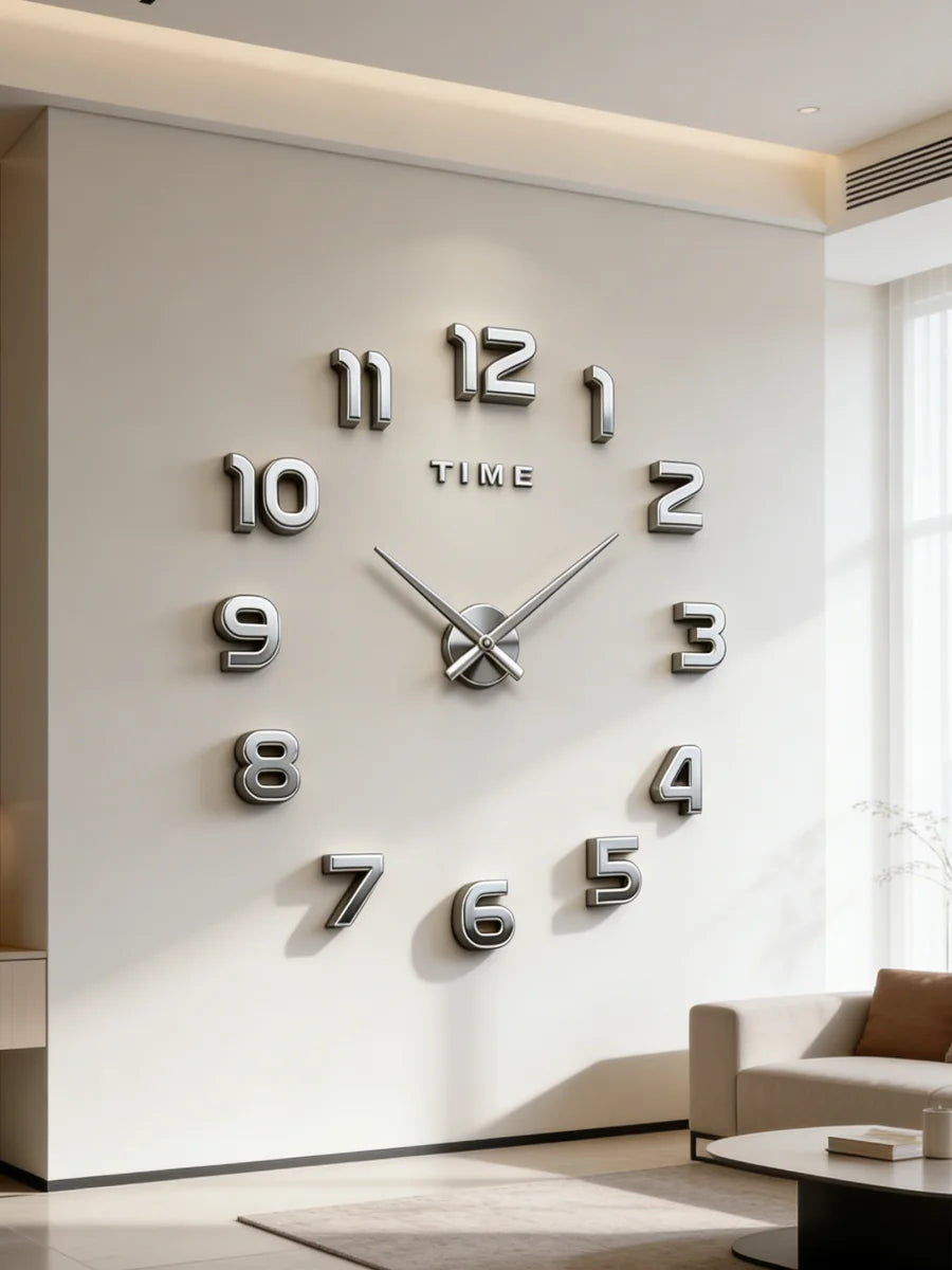 Reloj de pared grande 3D, relojes de pared clásicos luminosos, reloj Digital DIY, relojes de pared, pegatinas, reloj silencioso para el hogar, mesa de salón