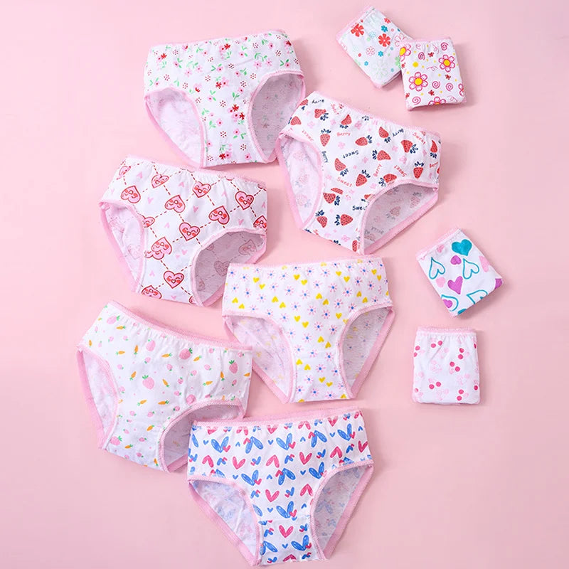 Conjuntos de bragas de algodón para niñas y niños, calzoncillos cortos, ropa interior para niños, pantalones cortos de dibujos animados, calzoncillos, bragas de encaje, 3/6/12 Uds.