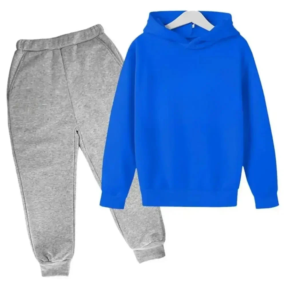 Ropa de primavera y otoño para niños, regalos de vacaciones, chándal de fútbol con estampado CR7, Sudadera con capucha y pantalones, conjunto de 2 uds para niño y niña de 3 a 12 años