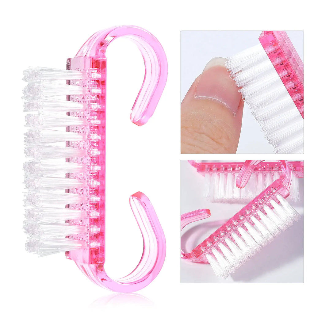 5/100 Uds. Cepillos de limpieza para uñas, herramientas para limpiar las uñas, cepillos limpiadores de polvo de plástico, herramientas para manicura y pedicura