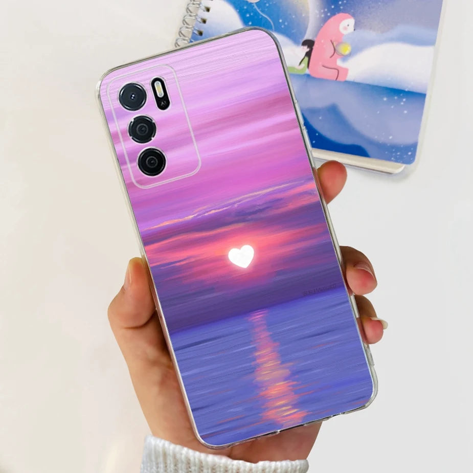 Para Oppo A16 A16s funda elegante pintada contraportada suave funda de teléfono delgada para Oppo A16s OppoA16 s CPH2269 Coque Fundas carcasa de parachoques