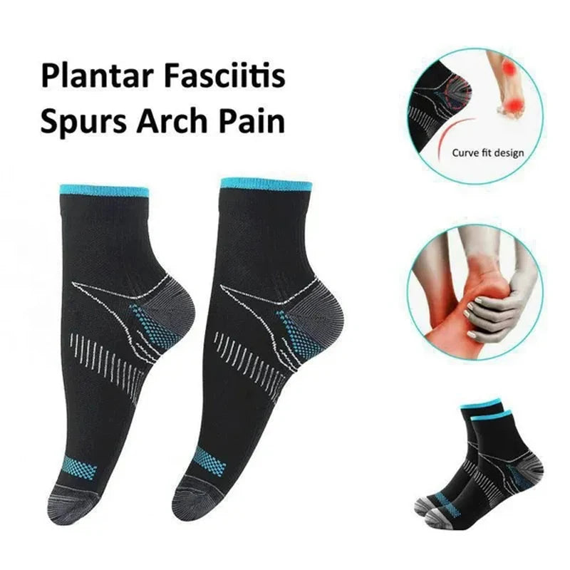 1 par de calcetines para fascitis plantar con soporte para el arco para hombres y mujeres, los mejores calcetines de compresión para el tobillo para aliviar el dolor en el pie y el talón,