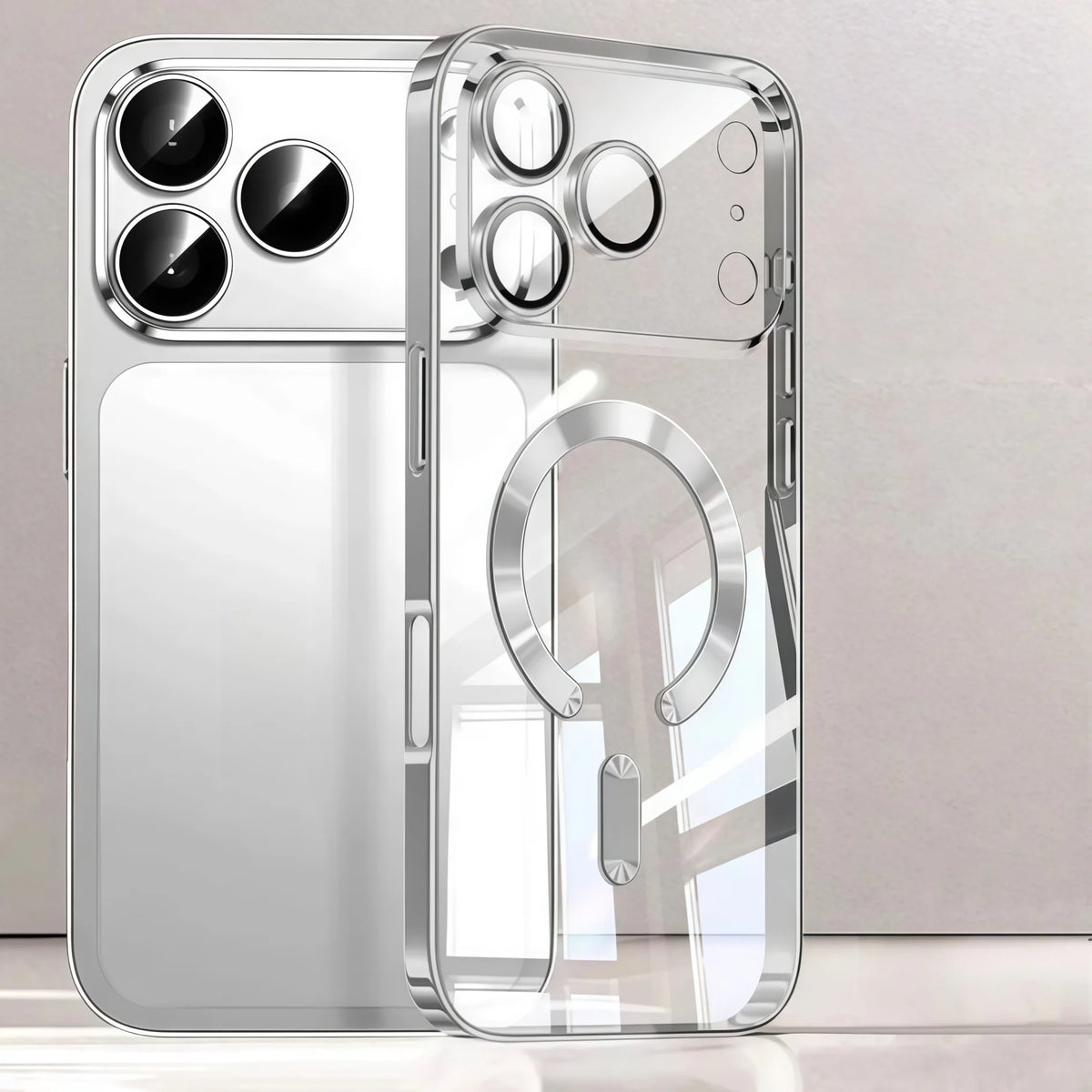 Protección de la cámara cubierta transparente de lujo con revestimiento suave TPU protección contra caídas con funda de teléfono magnética para iPhone17Pro Max/17Pro/Air/17